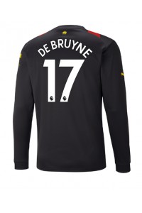 Manchester City Kevin De Bruyne #17 Voetbaltruitje Uit tenue 2022-23 Lange Mouw